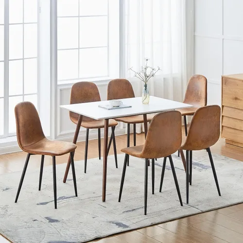 Vista 8 de Homy Casa Juego de 4 sillas giratorias de comedor, sillas laterales giratorias de 360°, sillas de estilo moderno de mediados de siglo, sillas