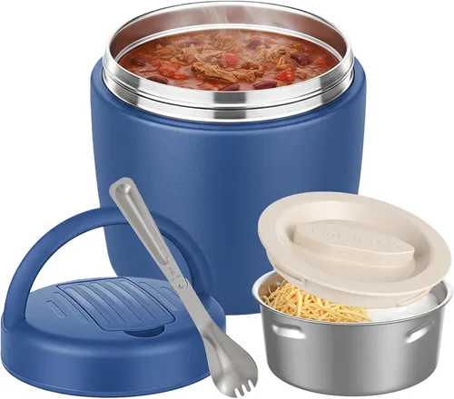 Vista 11 de Termo para comida caliente, 40 onzas, tarro de comida aislado al vacío para adultos, de acero inoxidable, termo de boca ancha, a prueba de fugas