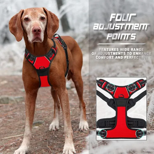 Vista 168 de BARKBAY - Arnés para perro sin tirones con clip frontal, material resistente y reflectante, asa de fácil control para pasear perros grandes