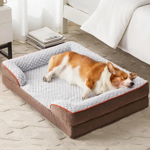 Vista 15 de LEXTRO Cama ortopédica para perros extra grandes, cama de espuma para perros extra grandes, equipada con funda de almohada extraíble impermeable