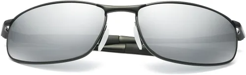 Vista 2 de ZHILE 8-base gafas de sol polarizadas con marco de metal, curvas, para hombre