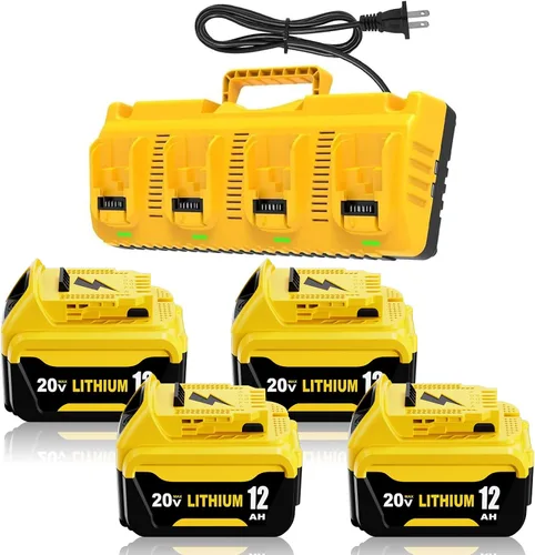 Vista 10 de 2Pack 12.0 Ah High Capacity DCB206 Replacement for Dewalt 20v Max Battery Lithium Compatible with Dewalt 20v Battery Compatible with Dewalt Battery