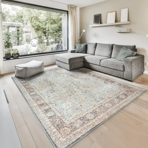 Vista 279 de GLN Rugs Traditional Collection - Alfombra de felpilla lavable a máquina, tradicional lavable, antideslizante, alfombra de felpilla de pelo corto
