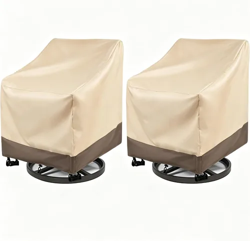 Vista 12 de RosieLily Fundas para sillas de exterior, fundas para sillas de patio, impermeables, 600D, resistentes, apilables, para muebles de patio, estándar