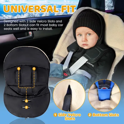 Vista 3 de Orzbow Funda de Asiento de Automóvil de Invierno para Bebé Manta de Asiento de Automóvil Infantil Funda Impermeable para Asiento de Automóvil
