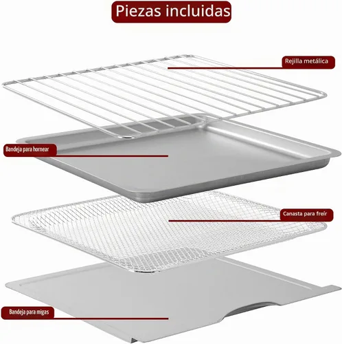 Vista 5 de MegaChef Freidora de aire multifunción eléctrica digital de 25 cuartos de galón y horno de encimera con asar, hornear y tostar