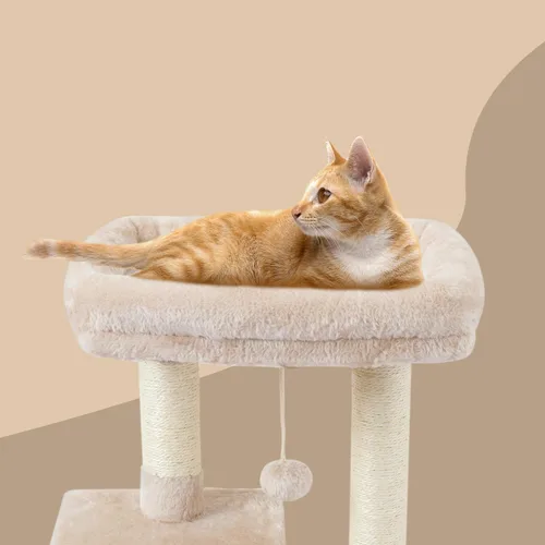 Vista 3 de FISH&NAP Lindo Árbol para Gatos Gatito Torre para Gatos para Gato de Interior Condominio Postes Rascadores de Sisal con Plataforma de Salto Muebles