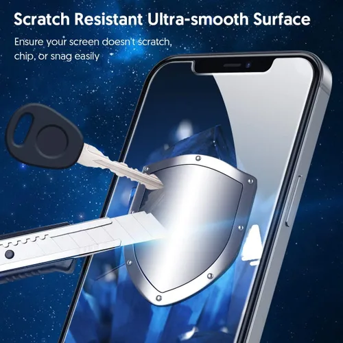 Vista 7 de Fotbor Protector de pantalla de privacidad para iPhone 12 Pro Max, protector de pantalla de privacidad para iPhone 12 Pro Max [2 antiespías]