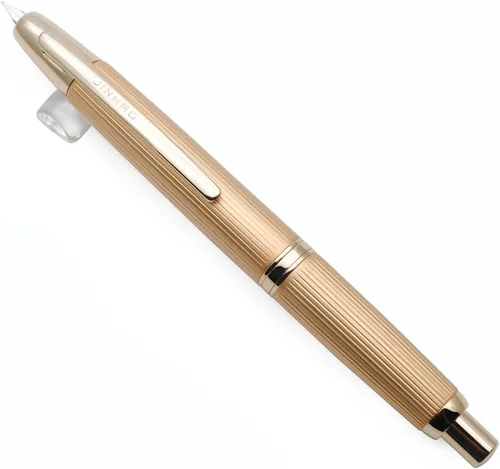 Vista 11 de JINHAO 10 Press Pluma estilográfica retráctil de metal con convertidor de tinta (punta EF 0.38mm, color rojo ágata)