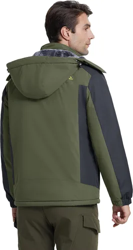 Vista 2 de MAGCOMSEN Men's Winter Coats Water Resistant Snow Ski Jacket Fleece Lined Parka 4 Pockets