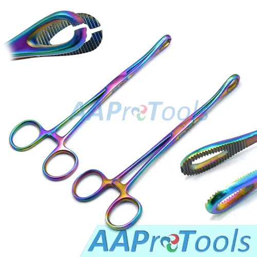 Vista 2 de Pinzas de esponja (7.0 in), multicolor sin ranurar y ranurado, instrumentos de perforación para el cuerpo