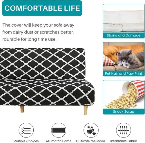 Vista 4 de Beacon Funda elástica para sofá para mascotas funda elástica de poliéster y elastano, protectora de muebles lavable sofá sin brazos, plegable, funda