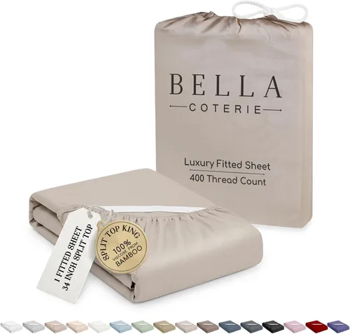 Vista 49 de Bella Coterie - Sábana bajera ajustable de viscosa de bambú de lujo, tamaño individual, 100% cultivada orgánicamente, ultrasuave, refrescante