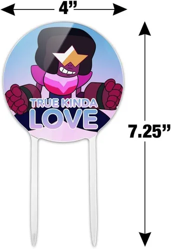 Vista 2 de Decoración de pastel de acrílico Steven Universe Garnet True Kind of Love para decoración de fiesta para boda, aniversario, cumpleaños, graduación