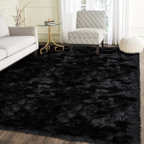 Vista 51 de Latepis - Alfombra rectangular de piel sintética tipo lana de oveja suave y esponjosa de estilo bohemio para sala de estar, dormitorio y residencias