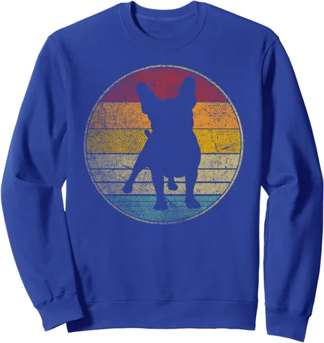 Vista 4 de Sudadera de estilo retro de la silueta de los años 70 con diseño de perro Bulldog francés