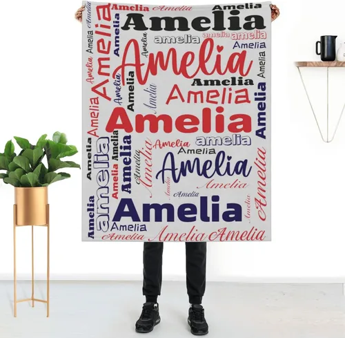 Vista 23 de Mantas personalizadas con nombre para niños, mantas de bebé personalizadas para niñas y niños con nombre, mantas de bebé personalizadas con nombre