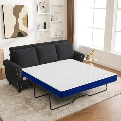 Vista 15 de Colchón de tamaño individual de espuma viscoelástica de gel de 6 pulgadas para noches frescas y alivio de presión, firmeza media en una caja, alivio