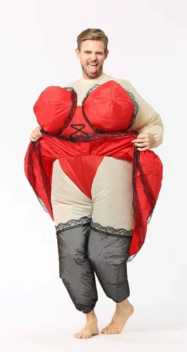 Vista 4 de GOPRIME Disfraz inflable, vestido de camarera, tamaño adulto