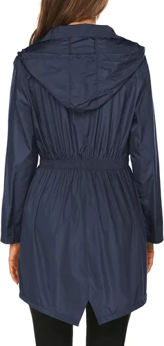 Vista 4 de Chubasqueros para mujer, impermeables, ligeros, plegables, para exteriores, con capucha