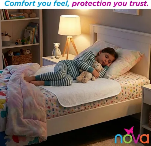 Vista 2 de NOVA Almohadilla interior impermeable reutilizable, capa superior suave 100% algodón, lavable para incontinencia y protector de colchón, súper