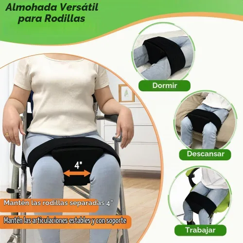 Vista 2 de AOSSA Cuña de abducción, almohada separadora de rodilla para cirugía de reemplazo de cadera, almohada ortopédica de espuma contorneada con correa