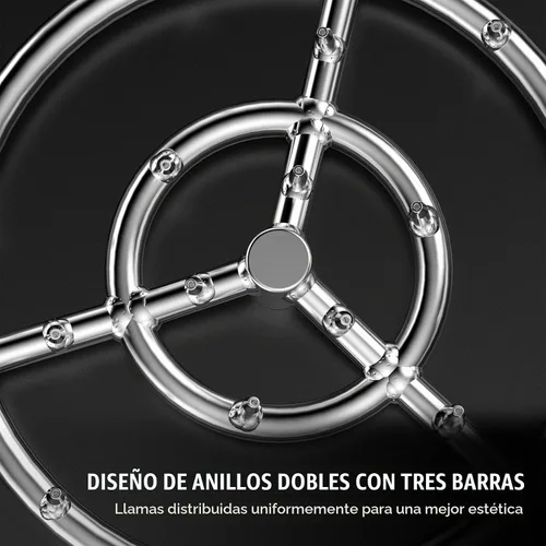 Vista 6 de Skyflame Anillo redondo de acero inoxidable de 30.5 cm para quemador de fogata - Llama alta