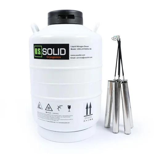 Vista 12 de U.S. SOLID Contenedor criogénico de 10 L, depósito tipo tanque de nitrógeno líquido LN2 con correas, 6 envases