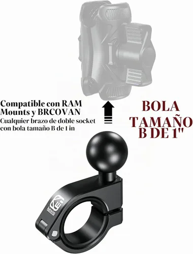 Vista 7 de BRCOVAN Soporte de bola de 1 '', base de abrazadera de manillar de aleación