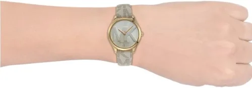 Vista 4 de Michael Kors MK2861 - Reloj de 1299in con esfera dorada piel blanca y crema con logotipo Jaycie