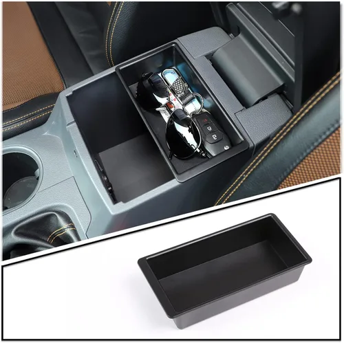 Vista 8 de Para Ford Ranger EVEREST 2019 2020 2021 2022 caja de reposabrazos, caja de almacenamiento central, bandeja organizadora accesorios