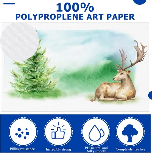 Vista 3 de Sabary 500 hojas de papel de acuarela de 90 libras, papel de arte blanco a granel para pintura de artistas, 6 x 9 pulgadas, almohadilla de prensa