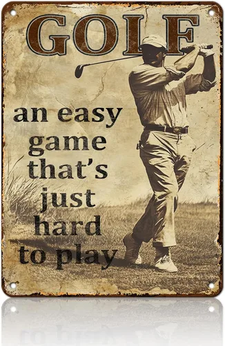 Vista 9 de Golf Girl Metal Tin Sign Golf Metal Poster Never Underestimate A Lady Who Plays Golf Funny Vintage Tin Sign Wall Plaque Poster 12x16inch