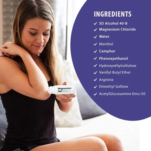 Vista 2 de Magnesio Roll-On 3oz Zechstein Magnesio + Arginina Alivio muscular y articular para espalda, cuello, piernas y pies Mejora el ciclo del sueño