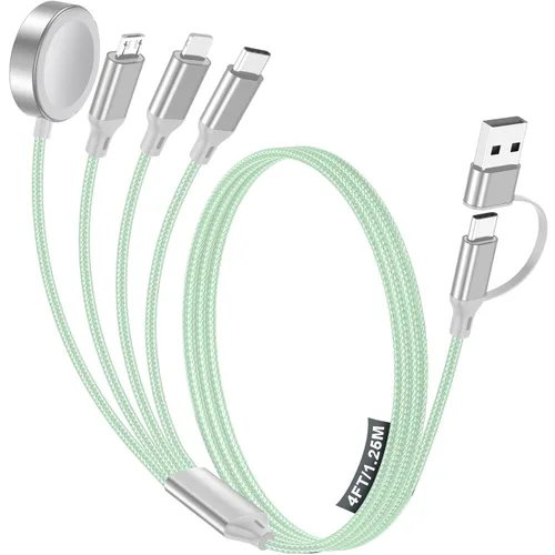 Vista 21 de Cable de carga múltiple para cargador de Apple Watch/cargador de iPhone, cable tipo C para iWatch Ultra/10-2/iPhone 17-11/Samsung S25-S20 1-negro