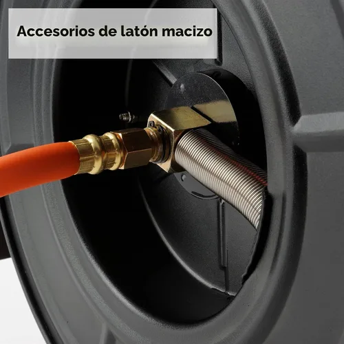 Vista 3 de Giraffe Tools TA10B - Carrete retráctil para manguera de aire de 25 pies, montaje en pared, compresor de aire de acero resistente, rebobinado
