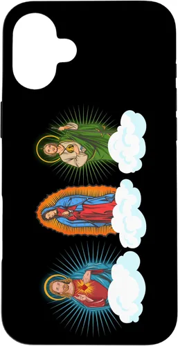 Vista 23 de Funda para iPhone 17 con diseño de Jesús, Virgen María y San Judas Tadeo in Clouds