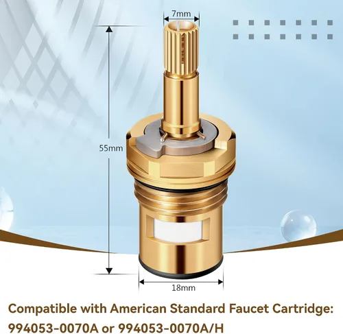 Vista 2 de Enhon Paquete de 2 cartuchos de grifo compatibles con el estándar americano 994053-0070a o 994053-0070a/H reemplazo de vástago de grifo de bañera