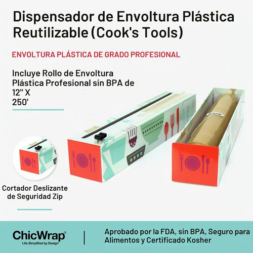 Vista 2 de Dispensador de envoltura de plástico triangular Chicwrap, Herramientas de cocinero