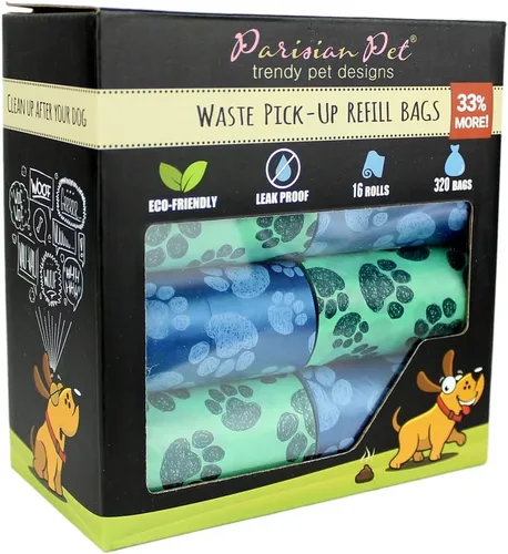 Vista 31 de Parisian Pet Bolsas ecológicas para excrementos de perro, 8 rollos, 20 bolsas por rollo, sin perfume, a prueba de fugas, perfectas para limpiar Casa