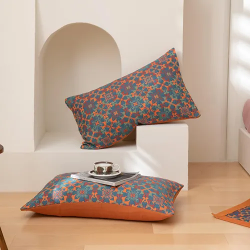Vista 8 de Manta de 100% Algodón Muslin Jacquard con Estampado Floral Bohemio Mandala, Manta Suave para Cama 3 Capas Reversible Cubrecama Transpirable y Ligera