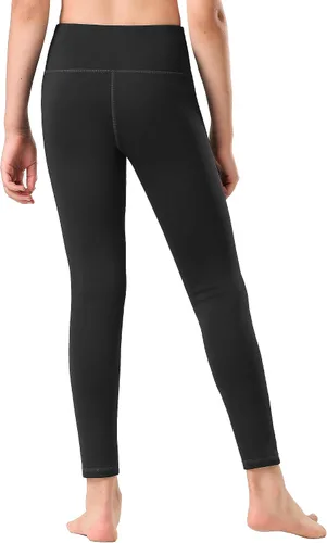 Vista 5 de Stelle Leggings con forro polar para niña, cintura alta, cálidos, para invierno, pantalones de yoga atléticos con bolsillo oculto