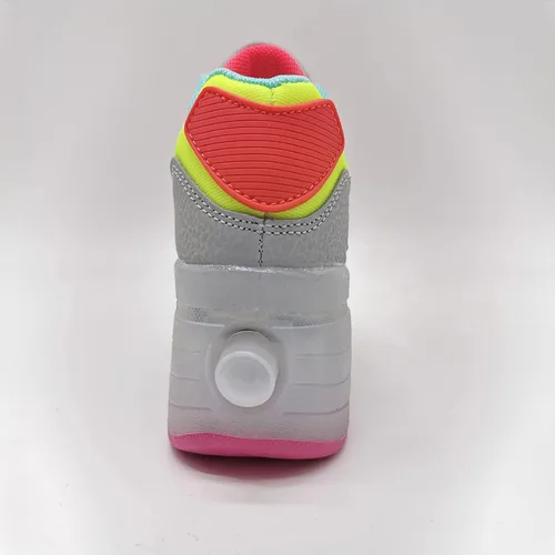 Vista 7 de SDSPEED - Zapatos deportivos de patinaje para niños con ruedas individuales de LED