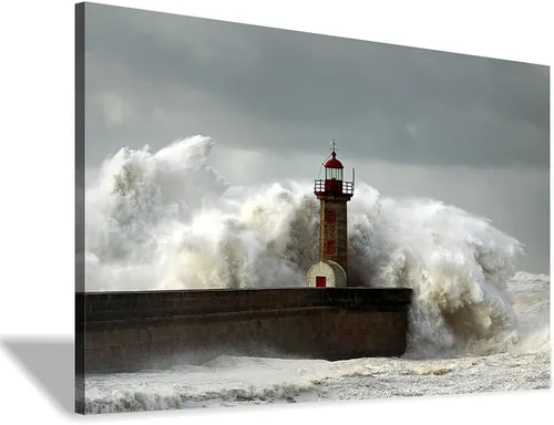 Vista 15 de Hardy Gallery Lienzo impreso con diseño de camino de playa: lienzo con imagen del océano costero, arte de pared tamaño pequeño para baño