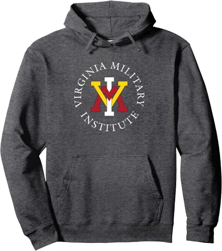 Vista 3 de VMI Keydets Stamp - Sudadera con capucha con licencia oficial, Negro