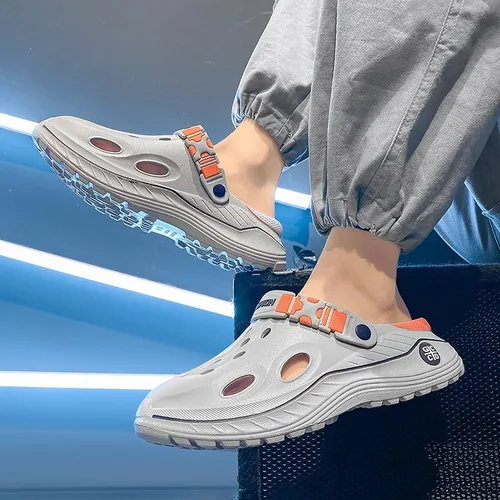 Vista 5 de Qiucdzi Zuecos unisex para hombre y mujer, zapatos de jardín con soporte para el arco, sandalias cómodas sin cordones, sandalias para el trabajo