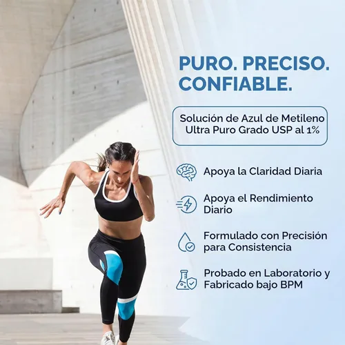 Vista 2 de Blue Essence - Gotas líquidas azul de metileno de 10 mg Grado USP, cuentagotas precisos, apoyo cognitivo y celular, sin OMG, vegano, 2.0 fl oz