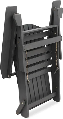 Vista 5 de Amazon Aware Silla Adirondack plegable para exteriores con certificación FSC, madera de acacia, gris oscuro