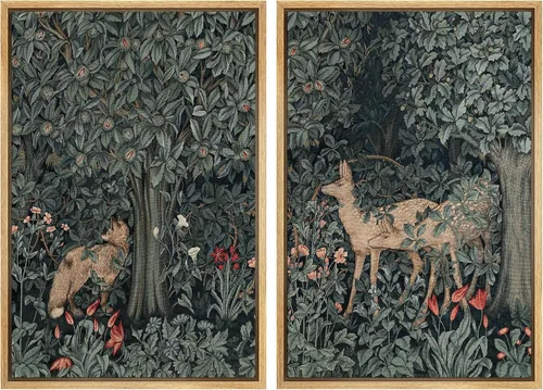 Vista 131 de MUDECOR Lienzo enmarcado para pared, bosque brumoso, reflejos, paisaje tranquilo, ilustraciones modernas, arte decorativo, bohemio, tranquilo/zen