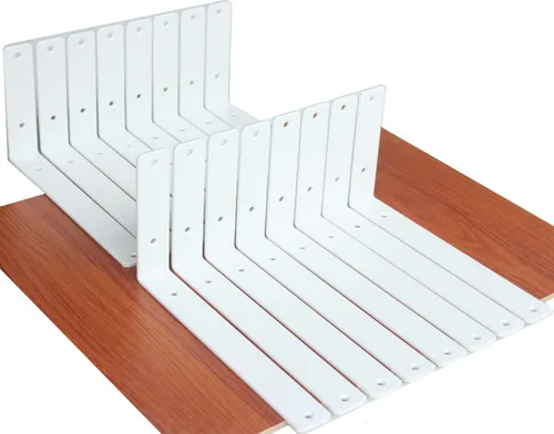 Vista 20 de Paquete de 2 soportes de estante en L de 6 pulgadas de largo x 6 pulgadas de alto x 1.5 pulgadas de ancho, 5 mm de grosor, soportes de estante